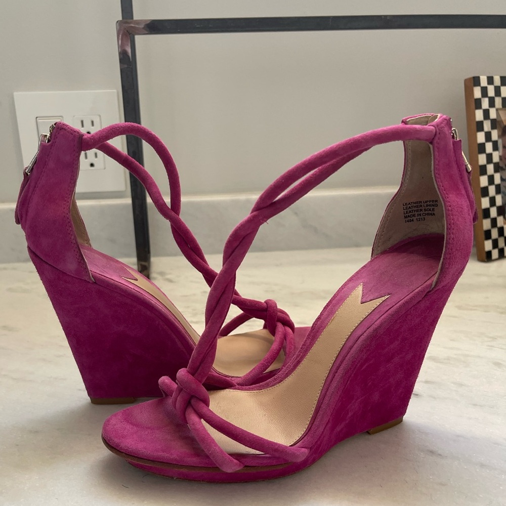 Brian Atwood, Priscilla twist wedge sandal size 7